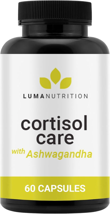 Luma Nutrition Cortisol Supplement - Ashwagandha Supplement + L-Theanine - Cortisol Reducer/Manager - 60 Capsules