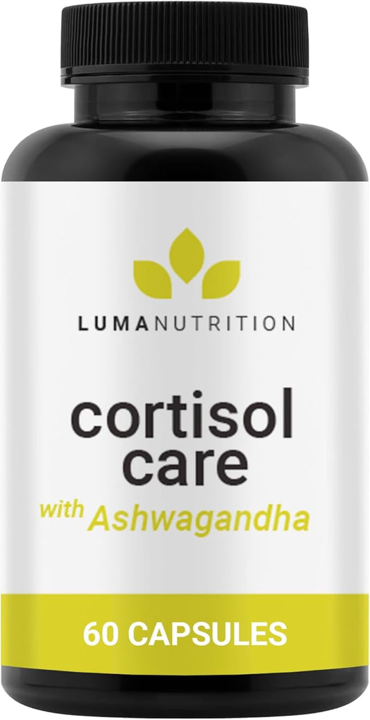 Luma Nutrition Cortisol Supplement - Ashwagandha Supplement + L-Theanine - Cortisol Reducer/Manager - 60 Capsules