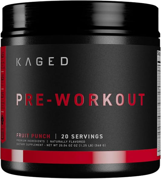 Kaged Original Pre-Workout Powder | Fruit Punch | Pre Formulated with Creatine, Beta Alanine, Pure Caffeine | 20 Servings