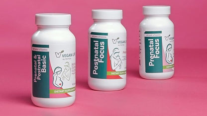 Vegan Life Nutrition - Vegan Prenatal Vitamins - Folate, Choline, Vitamins A, B, C, D, E, K, and More - Gluten-Free, Non-GMO