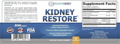 Kidney Restore Kidney Cleanse and Kidney Health Supplement to Support Normal Kidney Function, Vitamins for Kidney Health 60 caps - 2 Pack