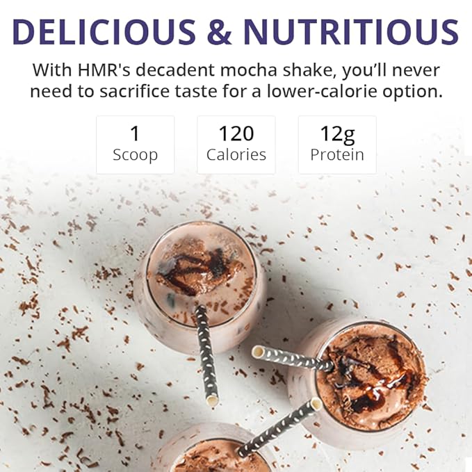 HMR 120 Shake Meal Replacement Powder | Mocha Shake Mix to Support Healthy Weight Loss | 12g of Protein | Nutritional Drink | Low Calorie Food | 12 Servings