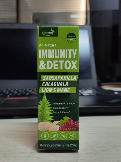 Polypodium Leucotomos Immunity & Detox Herbal Drop: Extracts from 8 Herbs, Boost Immunity, Supports Brain Health, Detoxification & Cleansing, 2 fl oz