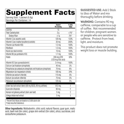 WonderSlim FAST BOOST Energy & Hydration Drink Mix, Berry, with Electrolytes, Vitamins B, C & E, Antioxidants, No Sugar (14ct)