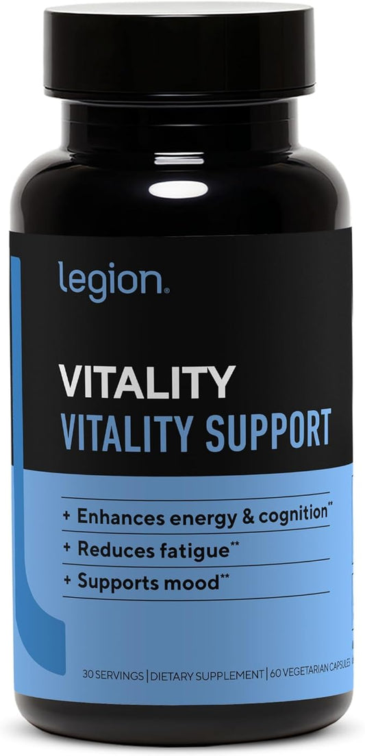 LEGION Vitality – Natural Wellness Supplement w/BlueBoreal, Rhodiola Rosea, Co-Q10 & L-Ergothioneine –30 SVG