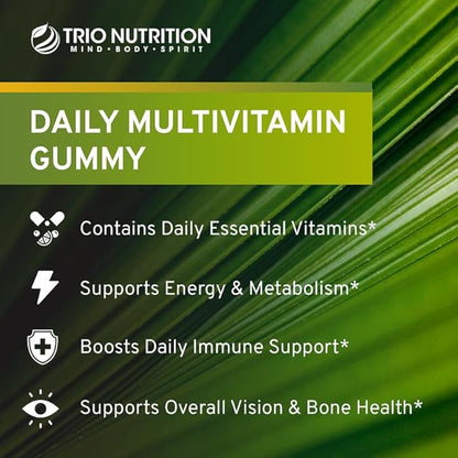 TRIO NUTRITION Premium Daily Balance Multivitamin Gummies for Men & Women| Essential Vitamins & Minerals for Immune Boost & Energy Support | No Major Food Allergens & Gluten Free| No High Fructose*