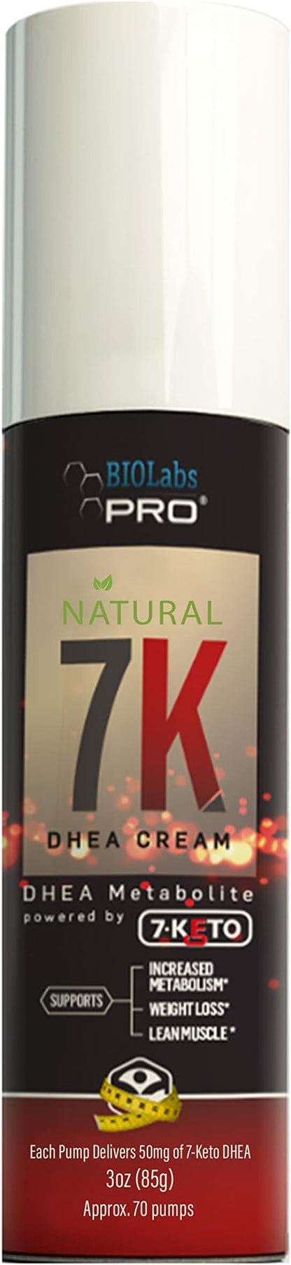 BIOLABS PRO 7-Keto dhea - Fat Burner - All Natural 7K Dhea Cream - Effective for Weight Loss - Maximum Strength Dhea Used by Men and Women for Lean Muscle and Fat Loss Support