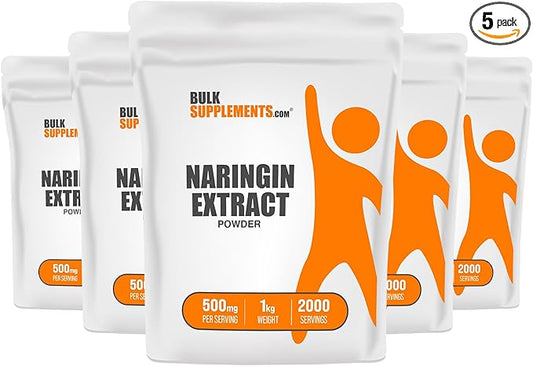 BulkSupplements.com Naringin Extract Powder - Sourced from Citrus Fruit, Naringin Supplement - Gluten Free, 500mg per Serving - 10000 Servings, 5kg (11 lbs) (Pack of 5)