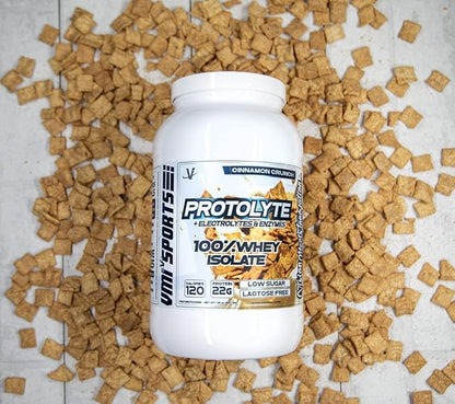 VMI Sports Protolyte 100% Whey Protein Isolate | + Electrolytes & Enzymes | Zero Sugar – Keto Friendly - Lactose Free | 21-25g Protein for Muscle Growth – Recovery – Hydration