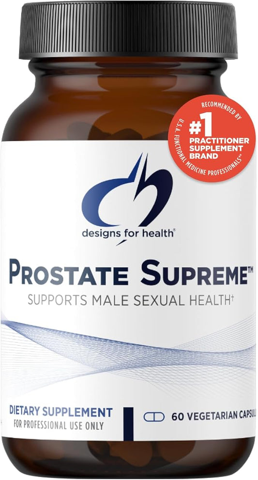 Designs for Health Saw Palmetto Prostate Supplement for Men - Prostate Supreme with Saw Palmetto, DIM, Vitamins, Nettle, Zinc + Chrysin - Non-GMO, Soy Free (60 Capsules)