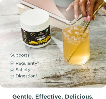 Ancient Nutrition Organic Fiber Powder, Pineapple Mango, Soluble Fiber from Acacia & Konjac Root, Supports Digestive Health, Reduces Bloating, 6.4 oz