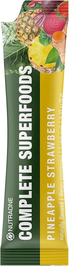 Complete Superfoods, Complete Spectrum Multivitamin, Greens and Reds Blend, Enzymes, Probiotics (Pineapple Strawberry, 30 Stick Packs)