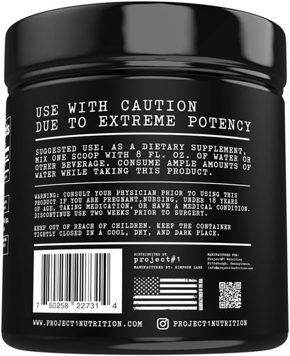 Project #1 Creatine Monohydrate Powder – Premium Performance & Recovery Supplement for Men & Women - Muscle Builder & Strength Enhancer - Unflavored - 5000mg per Serving - 50 Servings