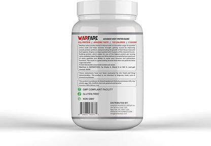 Warfare 2 lbs Advanced Whey Protein Blend 22g Protein per Serving Amazing Flavors (2 lbs, Vanilla Milkshake)