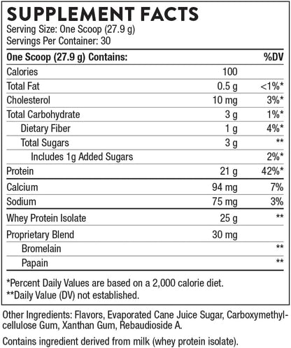 THORNE Whey Protein Isolate - 21 Grams of Easy-to-Digest Whey Protein Powder - NSF Certified for Sport - Vanilla Flavored - 29.5 Ounces - 30 Servings