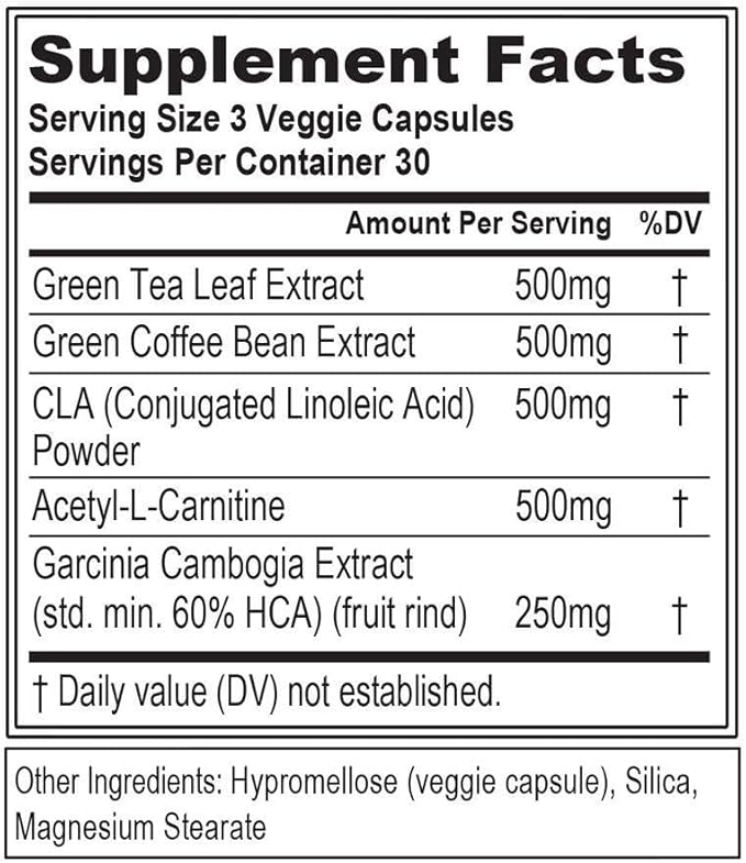 EVL Metabolic Energy Supplement - Multipurpose Herbal Metabolic Support with Invigorating Green Coffee Bean Extract - LeanMode Green Tea and Garcinia Cambogia Capsules - 30 Servings