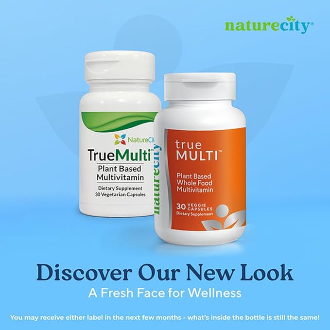 TrueMulti Plant Based Daily Adult Multivitamins (30 Veggie Capsules) One a Day Vitamins - Daily Vitamin for Men and Women - Soy Free, Non-GMO, Gluten Free