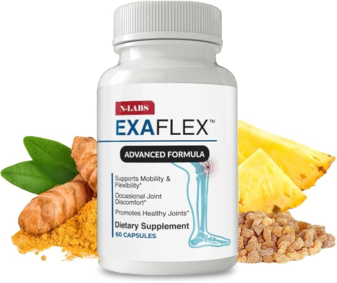 ExaFlex - Advanced Formula Joint & Bone Multivitamin - Contains Glucosamine Chondroitin, Boswellia Extract, Turmeric, Quercetin, Methionine, MSM, Bromelain Supplement, Made in USA - 60 Capsules