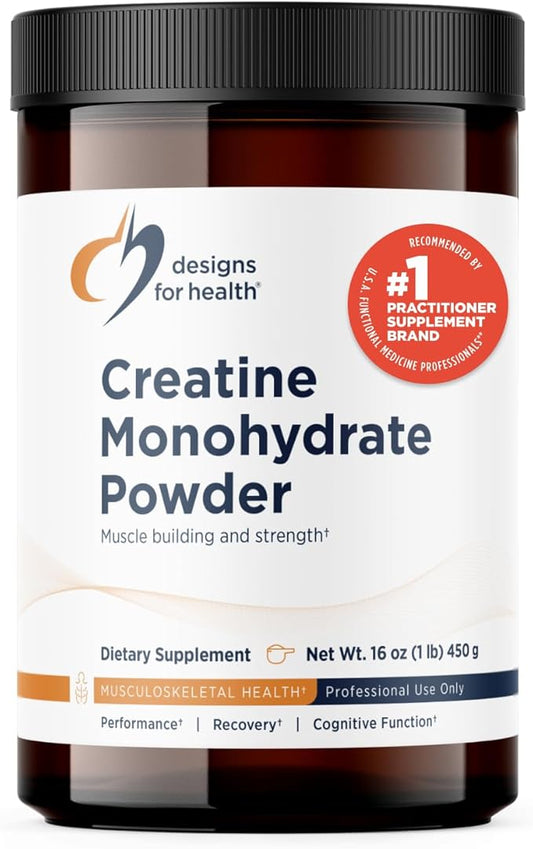 Designs for Health Creatine Monohydrate Powder - Unflavored Micronized Creatine Powder for Women & Men to Support Muscle Strength, Exercise + Brain Health, Pure Creatine Monohydrate 5g (90 Servings)