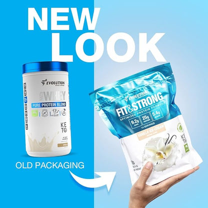 Evolution Advance Nutrition Fit & Strong - Pure Whey Protein Powder with BCAA, 100% Grass-Fed, Quick Absorbing and Fast Digesting for Optimal Muscle Recovery, Natural Flavor – 2 Pounds (Vanilla)