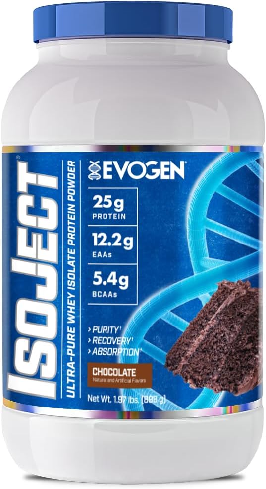 Evogen Isoject - Whey Isolate Protein Powder | Ultra-Pure Whey Isolate, Enhanced Absorption & Recovery | Ignitor Enzymes, BCAAs, EAAs | Chocolate Cake | 28 Servings
