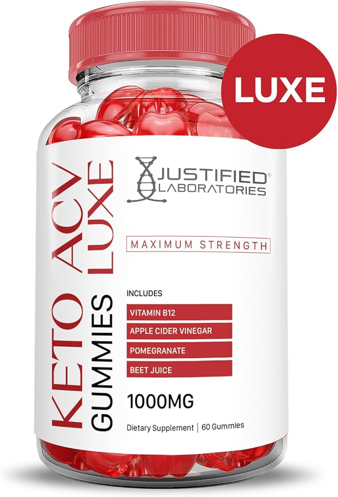 (3 Pack) Luxe Keto ACV Gummies Advanced Formula 1000MG Luxe Keto Gummies Apple Cider Vinegar Formulated with Pomegranate Beet Juice Powder B12 Vegan Non GMO 180 Gummys