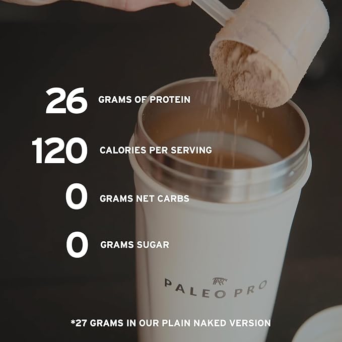 PaleoPro Protein Powder, Gluten Free, Dairy Free, Whey Free, Soy Free, No Added Hormones, Pastured Grass-fed Beef, Minimally Processed Paleo Ingredients, 1lb/454g, About 15 Servings, Mayan Mocha