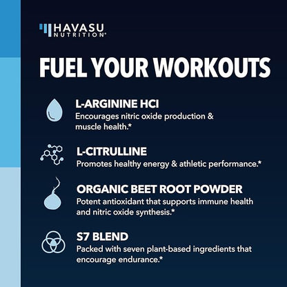 Pre Workout Powder - L Arginine Powder Nitric Oxide Supplement for Men and Women - Pre and Post Workout Support - L-Arginine L Citrulline and Beet Root Powder - Endurance and Performance - Unflavored