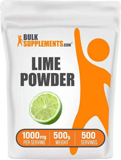 BulkSupplements.com Lime Powder - Dehydrated Lime Powder, Lime Fruit Powder, for Flavoring - Air Dried & Gluten Free, 1000mg per Serving, 500g (1.1 lbs) (Pack of 1)