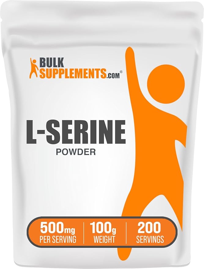 BulkSupplements.com L-Serine Powder - Serine Supplement, L-Serine 500mg - Amino Acid Supplement for Immune Support - Gluten Free, 500mg per Serving, 100g (3.5 oz) (Pack of 1)