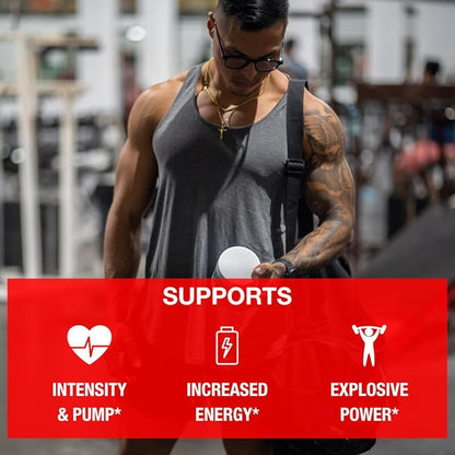 Honey Badger Pre Workout Powder, Keto Vegan Preworkout for Men & Women, Beta Alanine & Caffeine, Sugar Free Natural Energy Supplement, Fruit Punch (High-Stim)