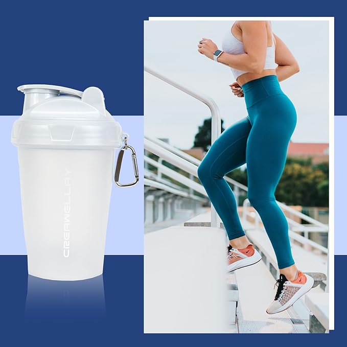 2 Pack Shaker Bottles for Protein Mixes, 17 oz Small Protein Shaker Bottle with Handle, Gym Shaker Cups with Blending Ball for Pre Workout, BPA-Free & Dishwasher Safe(Black, White)