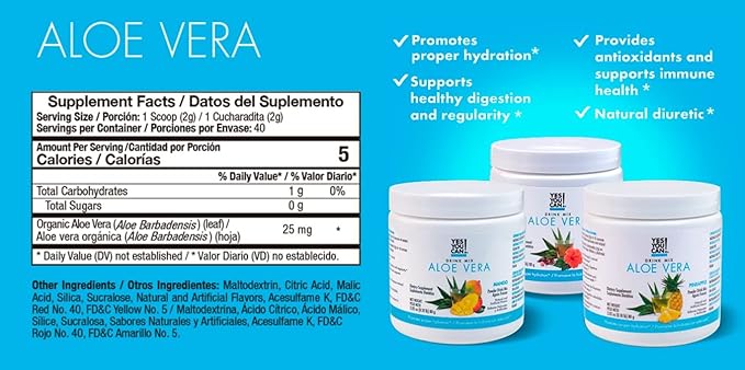 Yes You Can! Detox Kit Bundle - Includes YYC! Capsules, Aloe Vera Drink Mix, and Water Bottle, Body Cleanse Kit, Daily Cleanse and Proper Hydration with Vitamins - (Hibiscus)