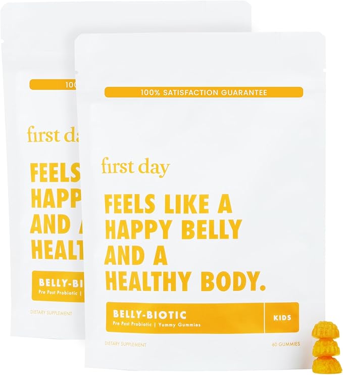 FIRST DAY Kids Tribiotic Gummies – Pre+, Post+, Probiotics & More to Support Growth – 60 Day Supply