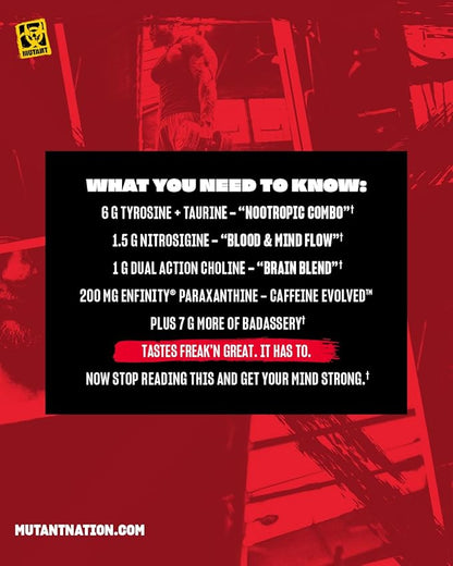 Mutant Mind FK - Epic Nootropic Pre-Workout - Brain Supplement for Mental Focus - 20 Serve - Tropical Punch - 460g