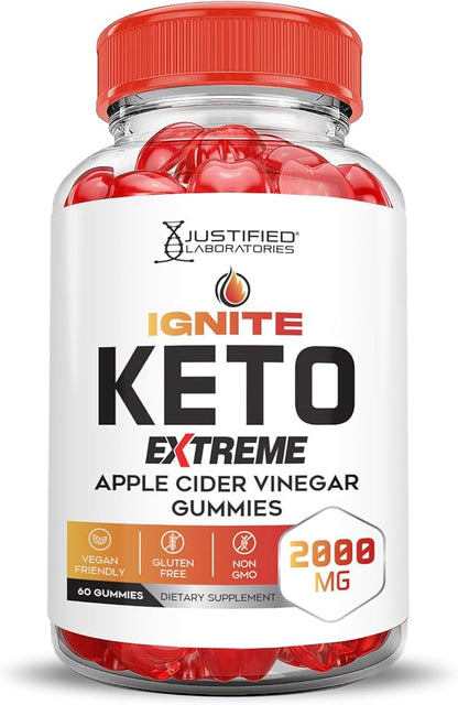 (3 Pack) Ignite Keto ACV Gummies Extreme 2000MG Advanced Ignite Keto Gummies Apple Cider Vinegar Formulated with Pomegranate Beet Juice Powder B12 Vegan Non GMO 180 Gummys