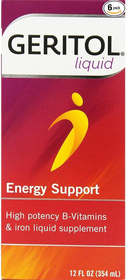 Geritol Liquid Energy Support B-Vitamins 12 oz (Pack of 6)