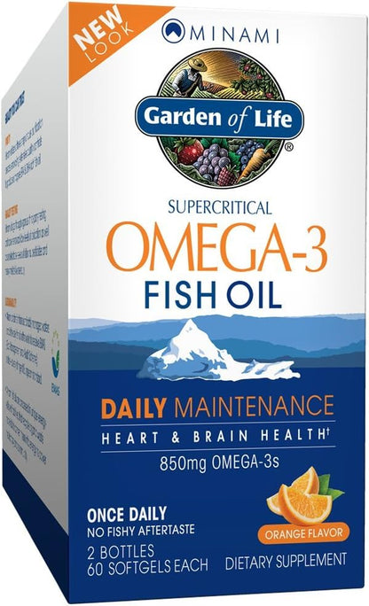 Garden of Life EPA/DHA Omega 3 Fish Oil - Minami Natural Brain Function, Heart and Mood Supplement, 120 Count
