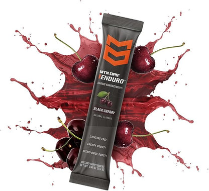 MTN OPS Enduro Trail Packs Nitric Oxide Supplement & Stim-Free Pre Workout - 20 Servings - with Magnesium Citrate, Beet Root Powder, Niacinamide, L Arginine & L Citrulline - Black Cherry Flavor
