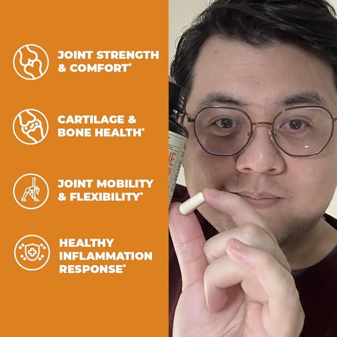 Glucosamine Sulfate with Hyaluronic Acid, Bioperine, MSM & Boswellia. 5-in-One Joint Support Supplement. Antioxidant & Inflammatory Support - Joint Health, Flexibility and Comfort. 2 Pack