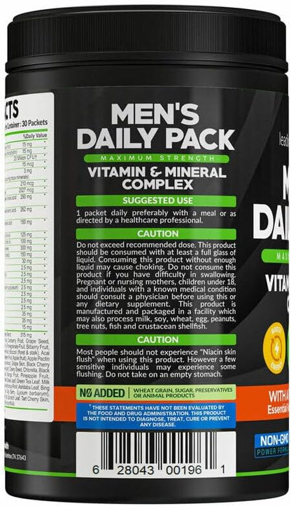 Leading Edge Health Men's Daily Pack Maximum Strength Multivitamins & Multimineral Complex - Completely Premium Quality Vitamins & Minerals for Men