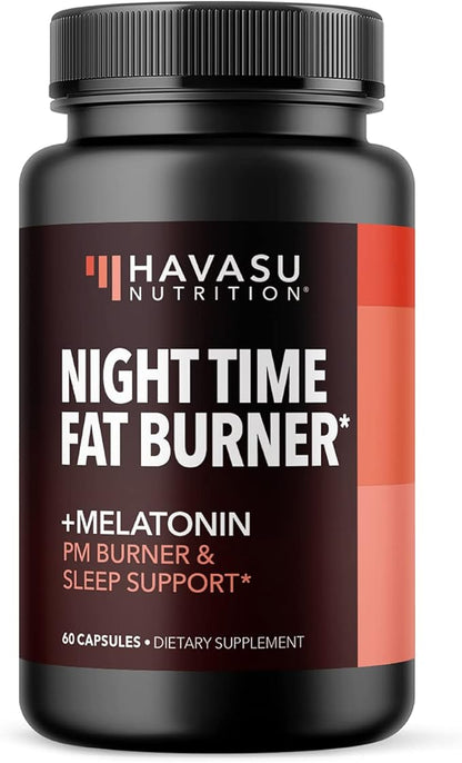 Night Time Fat Burner for Men and Women - Appetite Suppressant for Weight Loss with Melatonin for Sleep Support - Weight Loss Supplement and Metabolism Booster - 2 Month Supply Weight Loss Pills