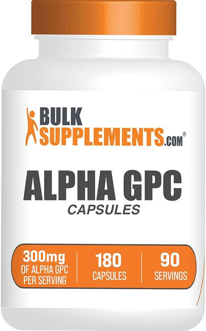 BulkSupplements.com Alpha GPC Capsules - Acetylcholine Supplements, Alpha GPC 300mg - Choline Supplements, Gluten Free, 2 Capsules per Serving, 180 Capsules (Pack of 1)