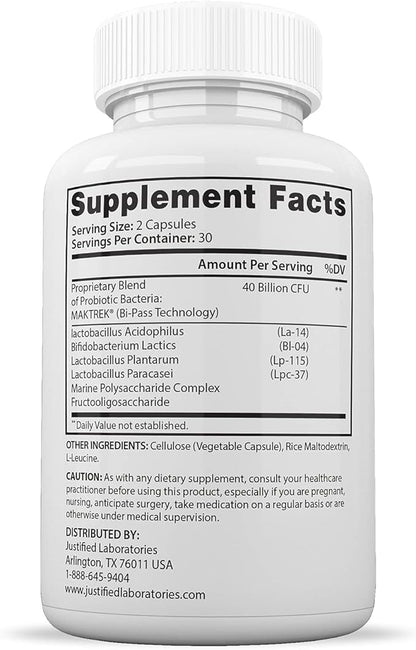 Justified Laboratories (3 Pack) Clear Nails Plus Max Pills 40 Billion CFU Probiotic Supports Strong Healthy Hair Skin Nails 180 Capsules