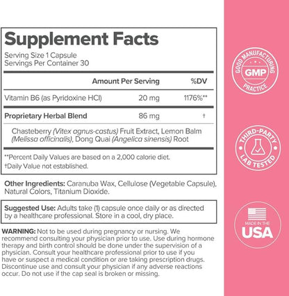 O Positiv FLO PMS Vitamins for Women, 30 Servings (Pack of 3) - Proactive PMS Relief - Targets Hormonal Breakouts, Bloating, Cramps, & Mood Swings with Chasteberry, Vitamin B6, & Lemon Balm