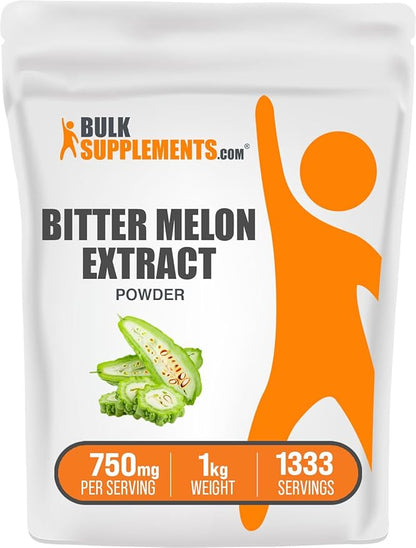 BulkSupplements.com Bitter Melon Extract Powder - Bitter Melon Supplement, Bitter Gourd Extract - Herbal Supplement, Gluten Free, 750mg per Serving, 1kg (2.2 lbs) (Pack of 1)