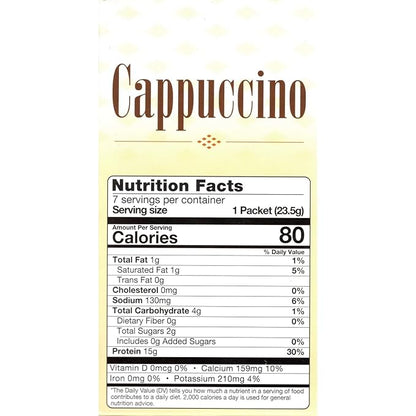 Nutmeg State Nutrition HealthyWise - High Protein Diet Drink - Weight Loss Cappuccino - 15g Protein - Low Calorie - Low Carb - Low Sugar - 7 Servings Per Box (Cappuccino)