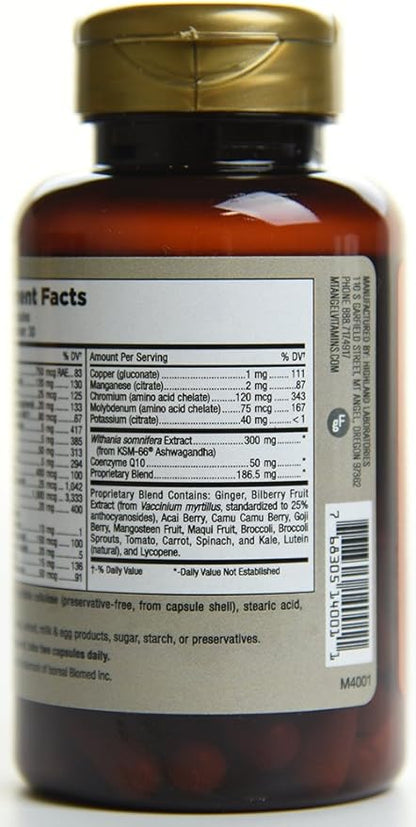 Mt. Angel Vitamins - Daily Womens Multivitamin - Adult Formula with Iron, Calcium, KSM-66 Ashwaganda, and a Potent Proprietary Herbal Blend of The Best Womens Vitamins - 60 Count Capsules