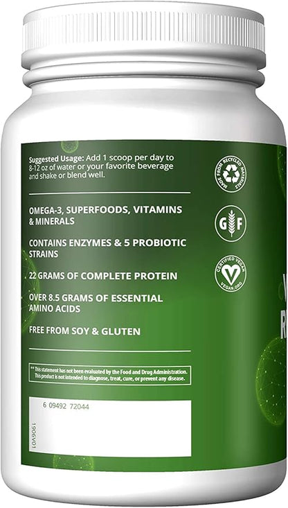 MRM Nutrition Veggie Meal Replacement Protein | Vanilla Bean Flavored | 22g complete plant based protein | Meal on-the-go | Mediate hunger | Balanced macronutrient formula | 28 servings