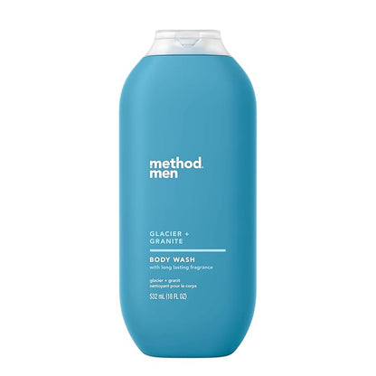 Method Men Body Wash, Glacier + Granite, Paraben and Phthalate Free, 18 FL Oz (Pack of 3)